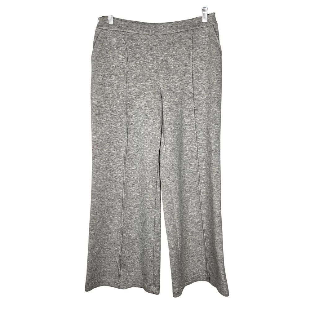 Scoop Pants Womens Large Gray Jersey Wide Leg Lounge Pull On Pockets Casual Cozy